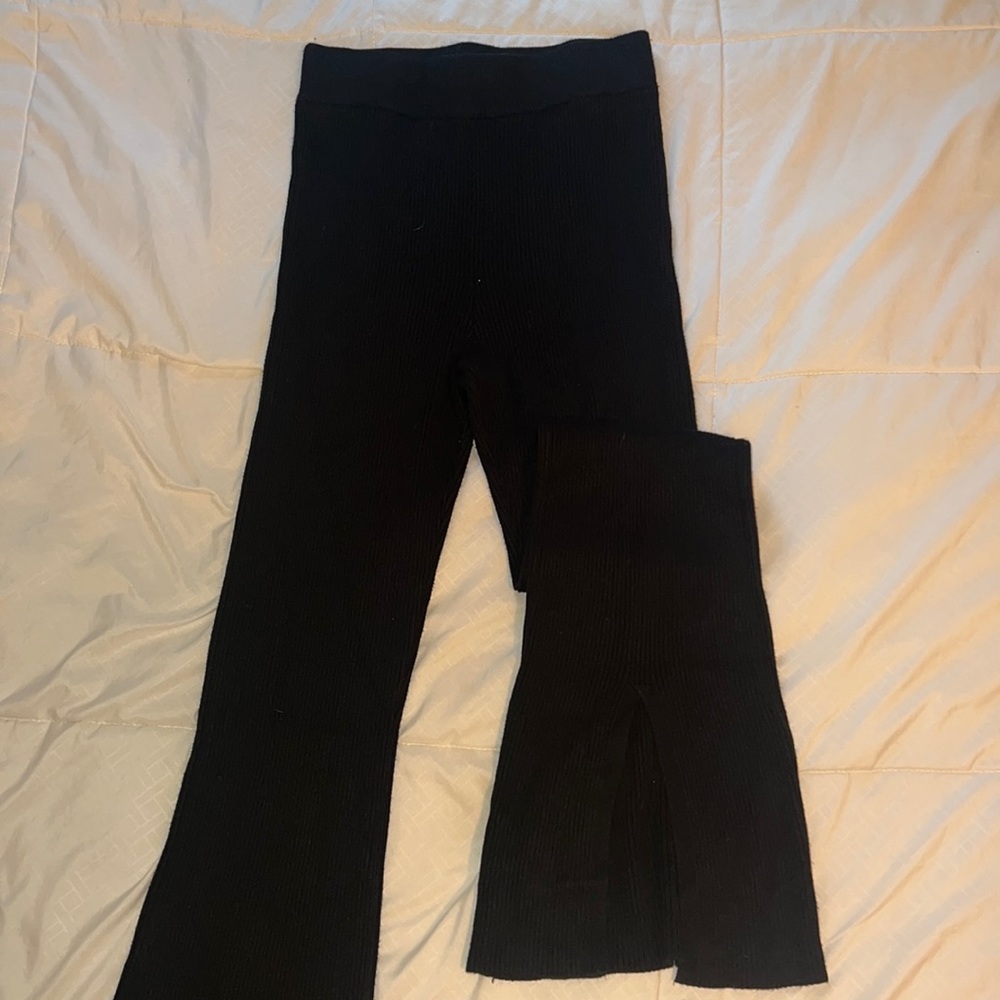 Black  Abercombie & Fitch Sweater Pants- Split feature at bottom